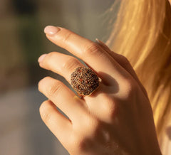 Vintage-Style Crystal Cocktail Ring